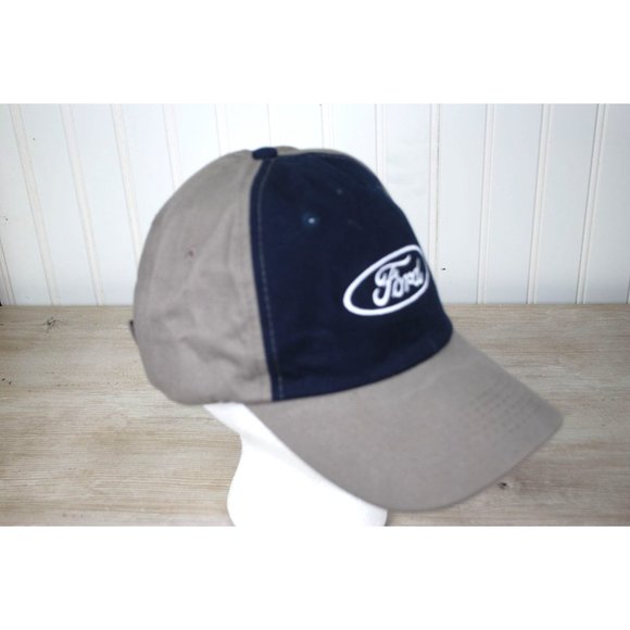 Ford Logo Hat Two Tone Embroidered Cap Navy/Grey Excellent Condition - Picture 4 of 7